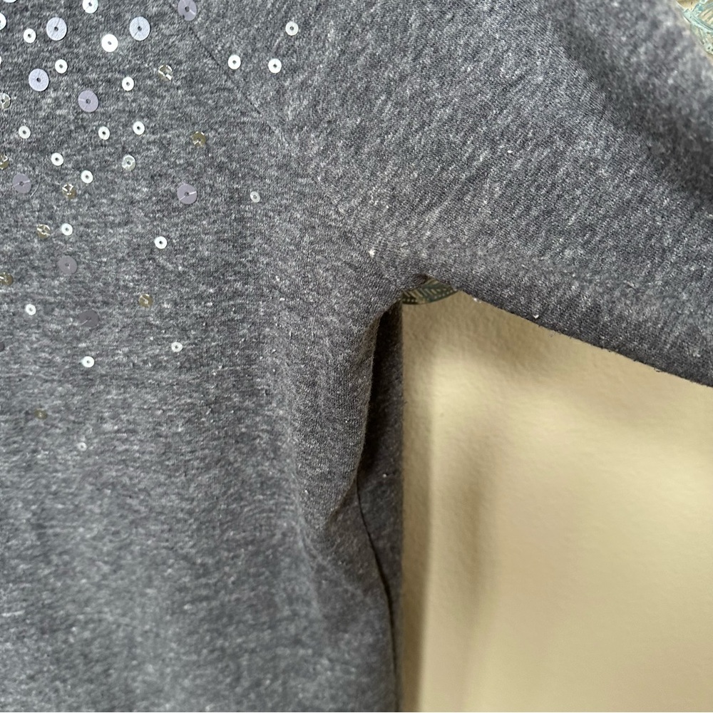 American Eagle Gray Pullover Sequined Sweatshirt … - image 3